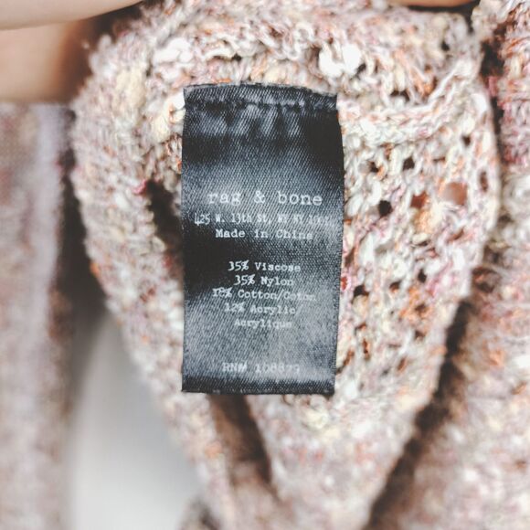 Rag & Bone Cardigan Sweater Women Size Medium Beige Button Up Chunky Loose Knit - Picture 14 of 16